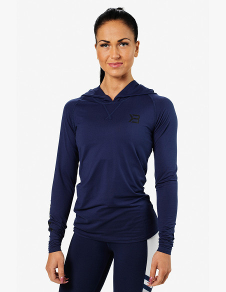 T-shirt PERFORMANCE LONG SLEEVE HOOD DARK NAVY - Better Bodies