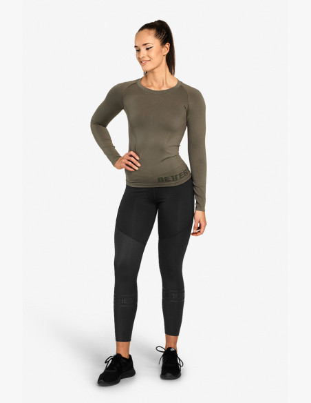 T-shirt NOLITA SEAMLESS LONG SLEEVE WASHED GREEN - Better Bodies