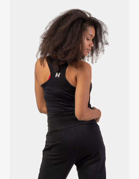 NEBBIA Sports slim-fit crop tank top black