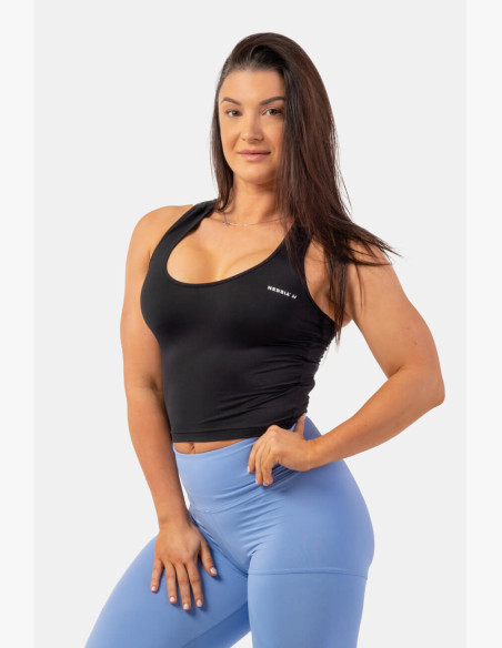 NEBBIA Sports slim-fit crop tank top black
