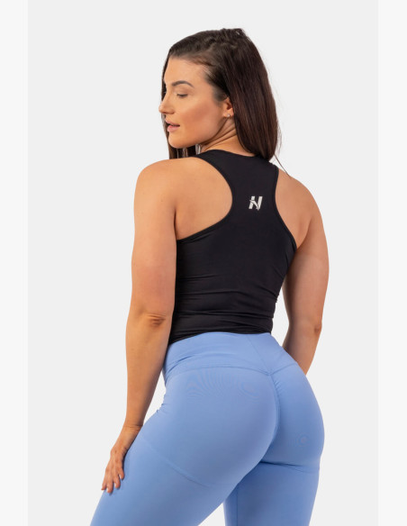 NEBBIA Sports slim-fit crop tank top black