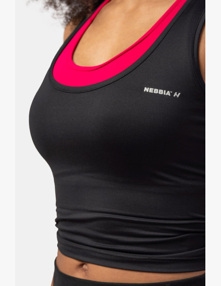 NEBBIA Sports slim-fit crop tank top black