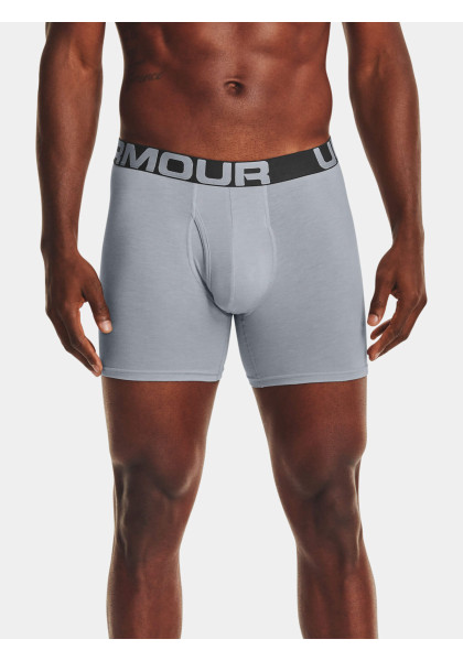 Boxerky Under Armour Charged Cotton 6in 3 Pack Mod Gray