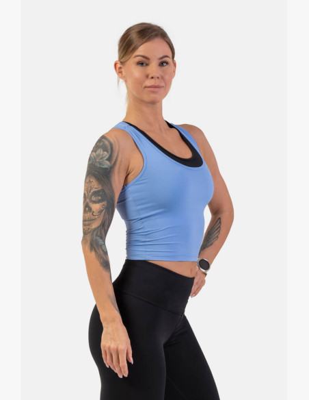 NEBBIA Sports slim-fit crop tank top blue