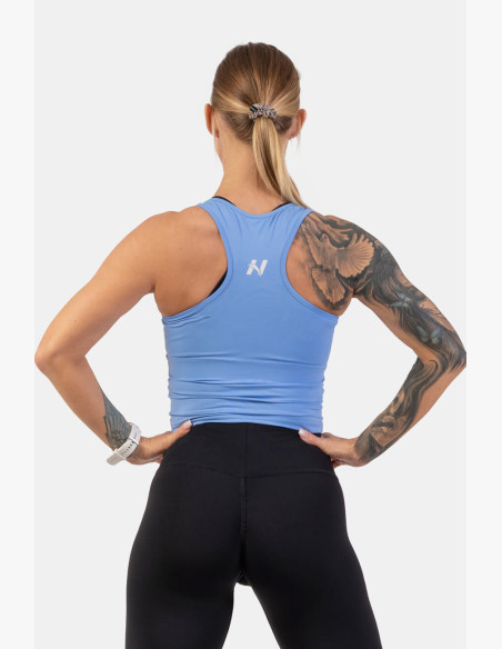 NEBBIA Sports slim-fit crop tank top blue