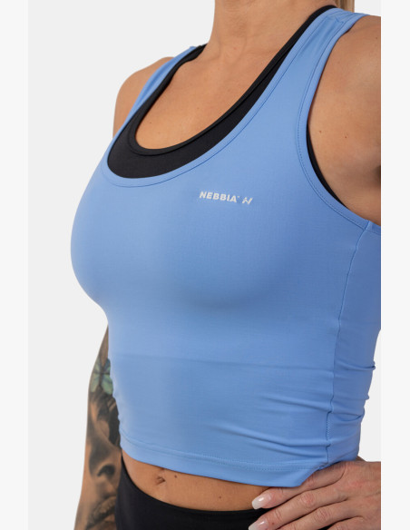 NEBBIA Sports slim-fit crop tank top blue