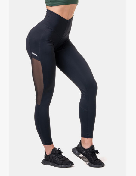 NEBBIA Mesh leggings with high waist black