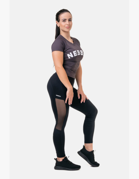 NEBBIA Mesh leggings with high waist black