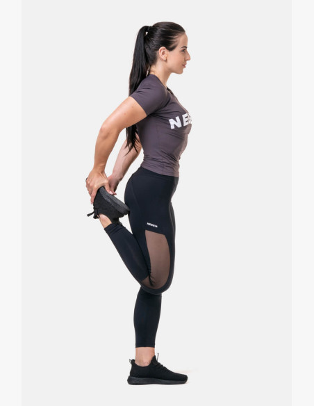 NEBBIA Mesh leggings with high waist black