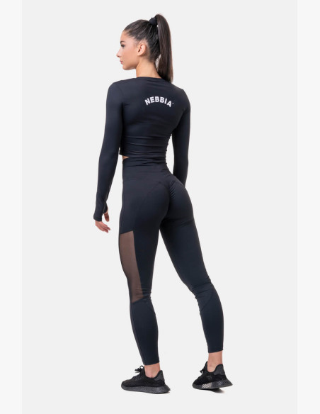 NEBBIA Mesh leggings with high waist black