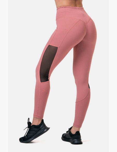 NEBBIA Mesh high waisted leggings pink