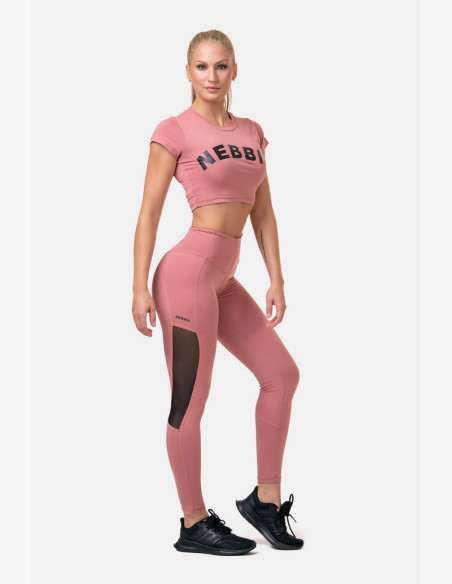 NEBBIA Mesh high waisted leggings pink