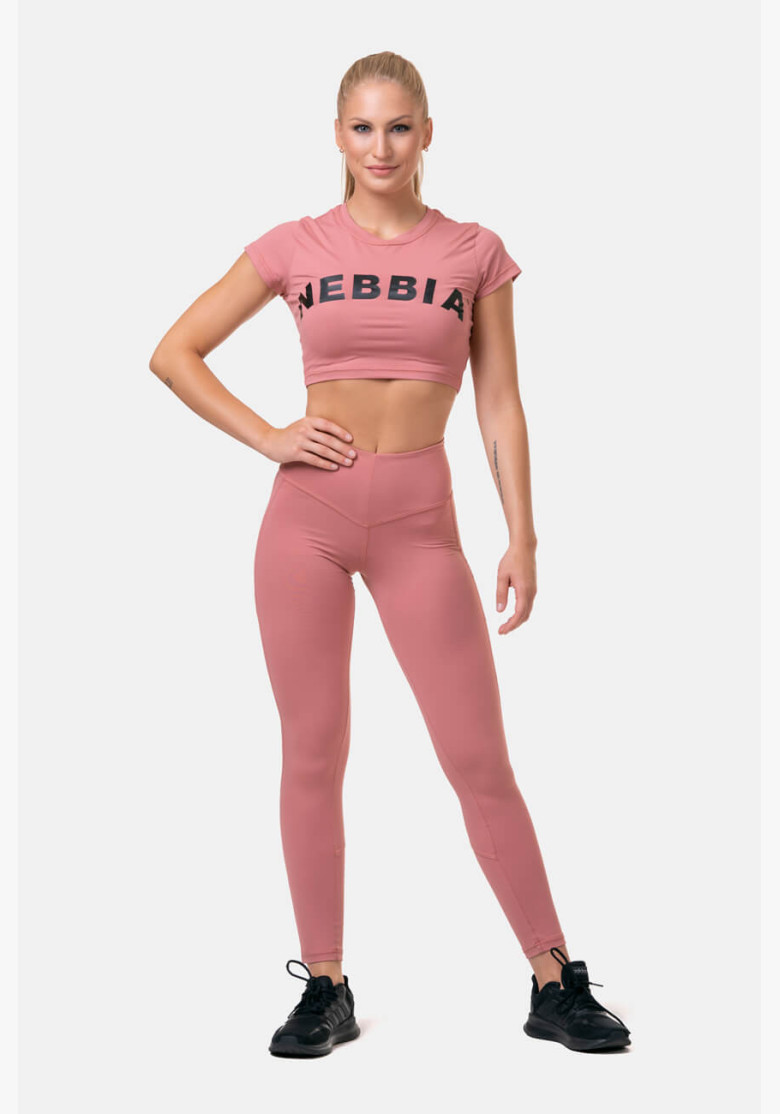 NEBBIA Mesh high waisted leggings pink