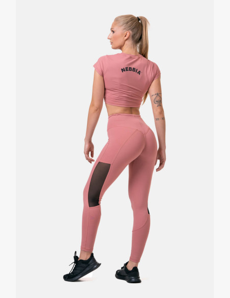 NEBBIA Mesh high waisted leggings pink