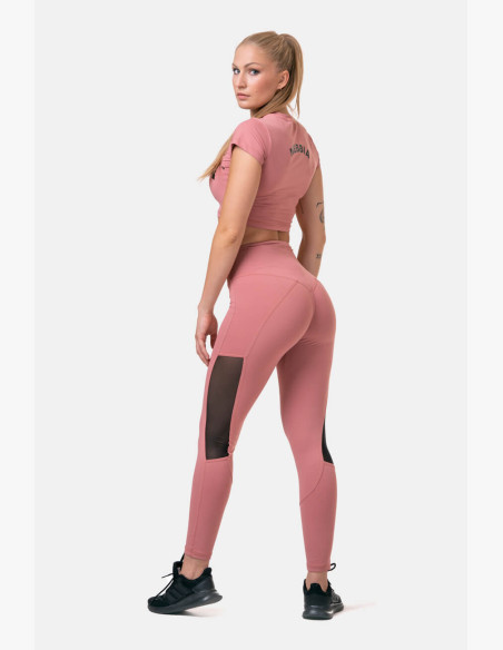 NEBBIA Mesh high waisted leggings pink