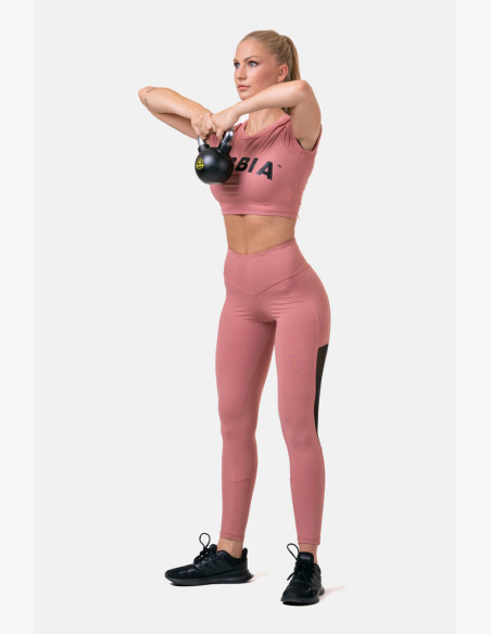 NEBBIA Mesh high waisted leggings pink