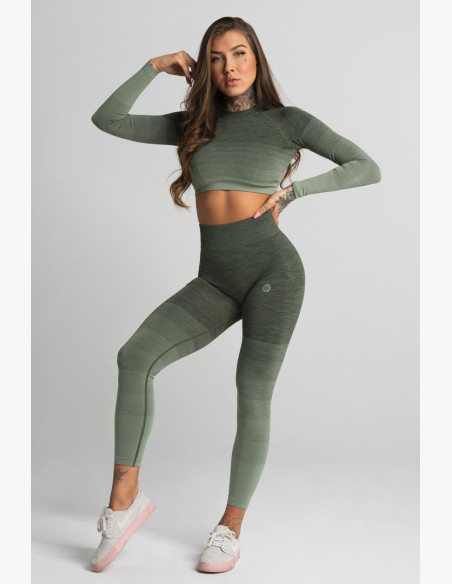 Seamless Fitness Leggings Khaki Ombre - Gym Glamour