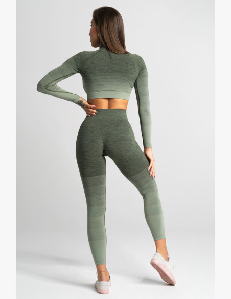 Seamless Fitness Leggings Khaki Ombre - Gym Glamour