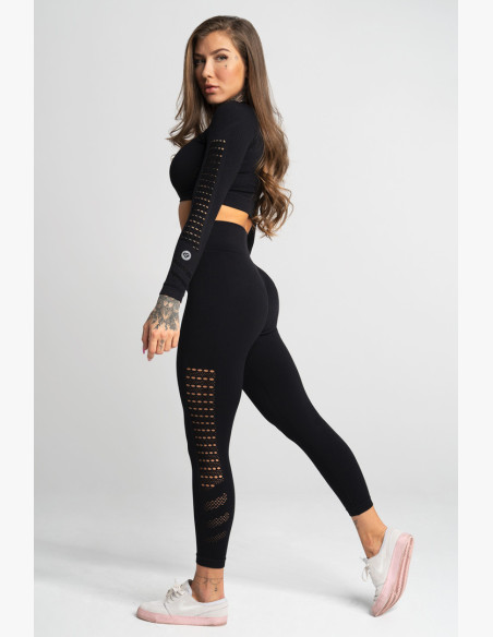 Seamless fitness leggings Nero - Gym Glamour