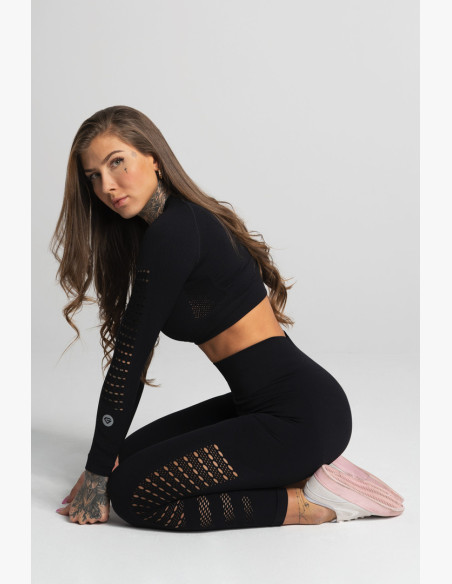 Seamless fitness leggings Nero - Gym Glamour