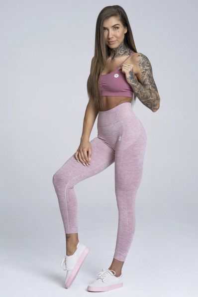 Seamless Fitness Leggings Pink Melange - Gym Glamour