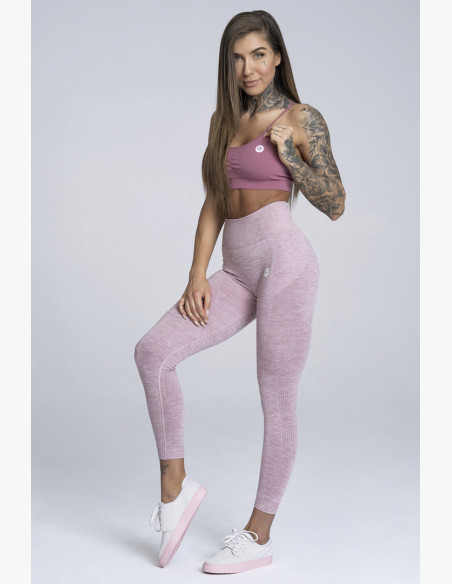 Seamless Fitness Leggings Pink Melange - Gym Glamour