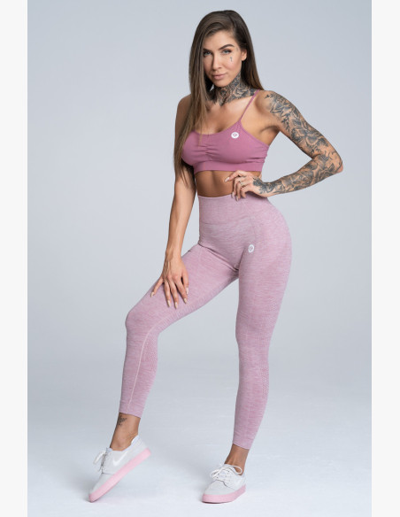 Seamless Fitness Leggings Pink Melange - Gym Glamour