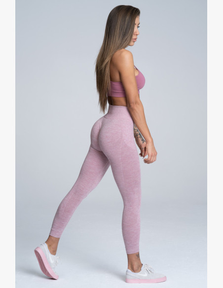 Seamless Fitness Leggings Pink Melange - Gym Glamour