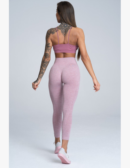 Seamless Fitness Leggings Pink Melange - Gym Glamour