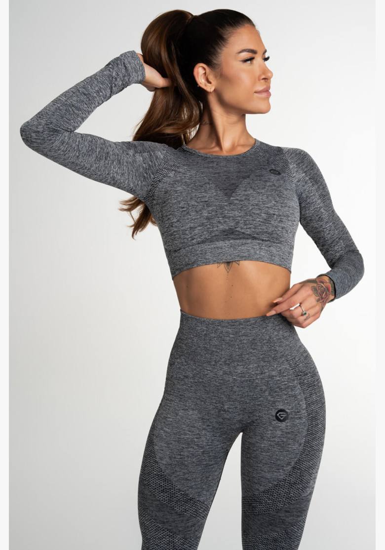 Crop Top Gym Glamour Fusion Dark Grey