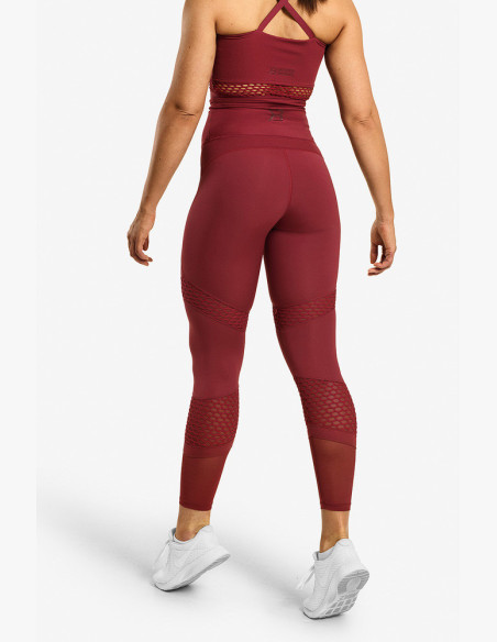 WAVERLY MESH SANGRIA RED Leggings - Better Bodies