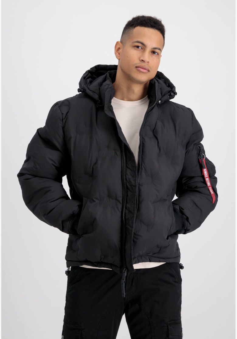 Pánska bunda Alpha Industries Hooded Logo Puffer black