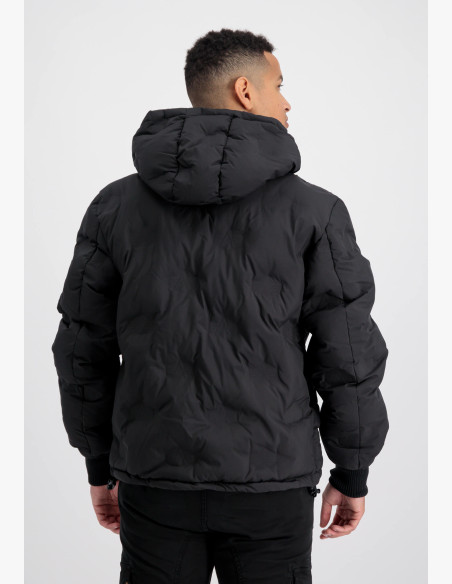 Men's Jacket Alpha Industries Hooded Logo Puffer black