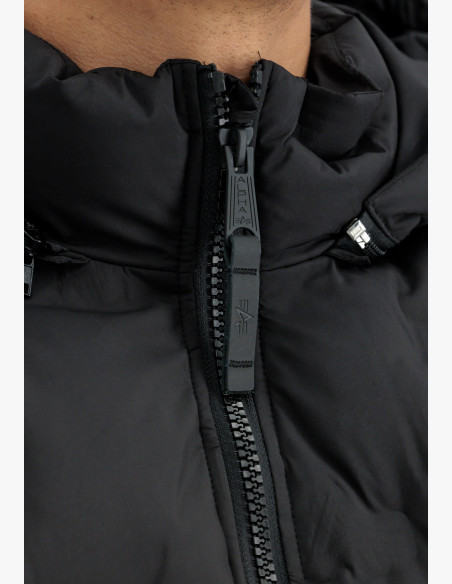 Men's Jacket Alpha Industries Hooded Logo Puffer black