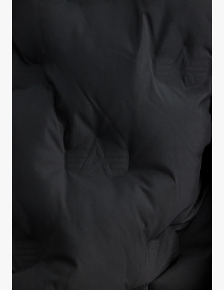 Men's Jacket Alpha Industries Hooded Logo Puffer black