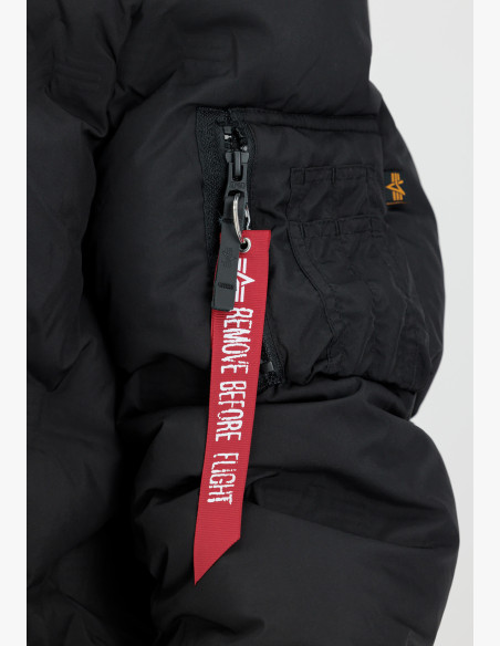 Men's Jacket Alpha Industries Hooded Logo Puffer black