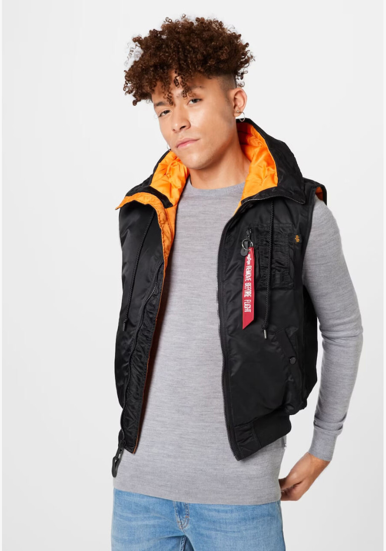 Men's vest Alpha Industries Hooded MA-1 Vest black
