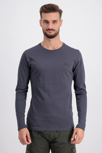 T-shirt Alpha Industries Back Print Heavy LS greyblack