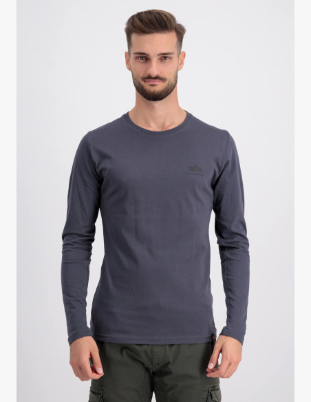 T-shirt Alpha Industries Back Print Heavy LS greyblack