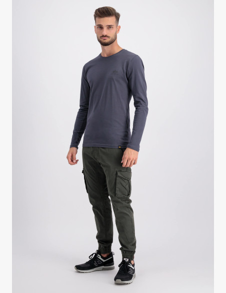 T-shirt Alpha Industries Back Print Heavy LS greyblack