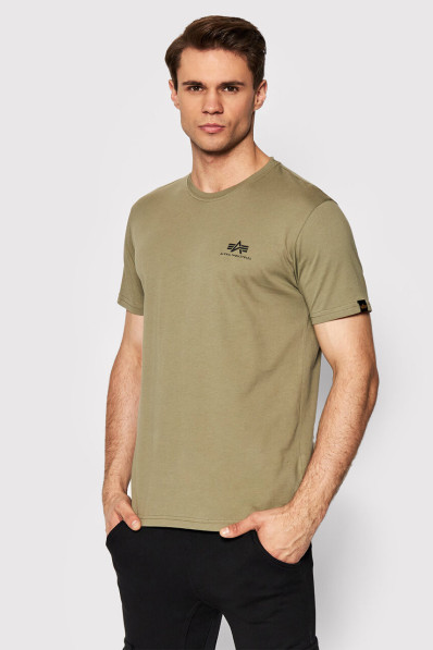 Tričko Alpha Industries Backprint T olive/black