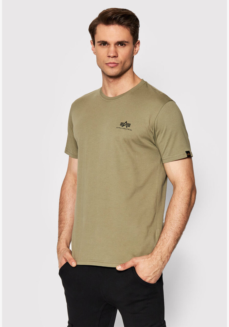 Tričko Alpha Industries Backprint T olive/black