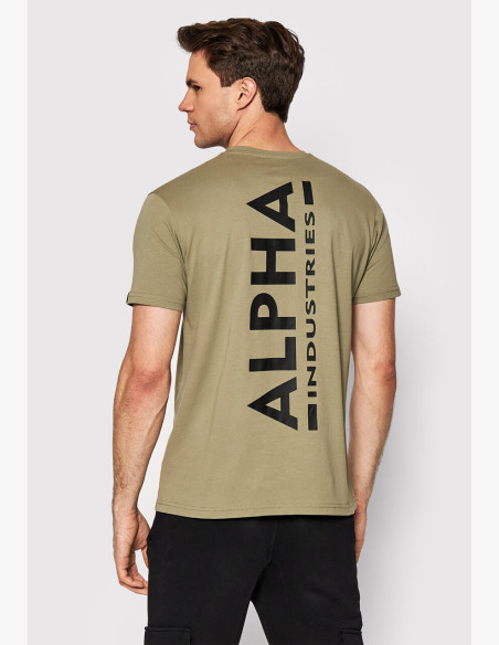 T-shirt Alpha Industries Backprint T olive/black