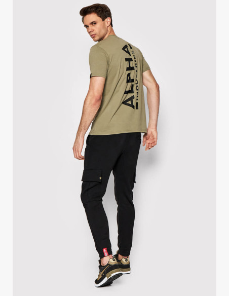 T-shirt Alpha Industries Backprint T olive/black