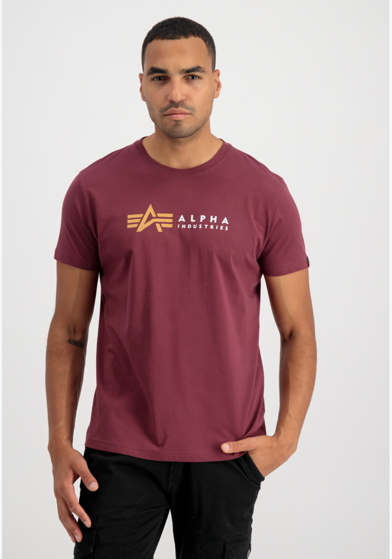 Tričko Alpha Industries Label T burgundy