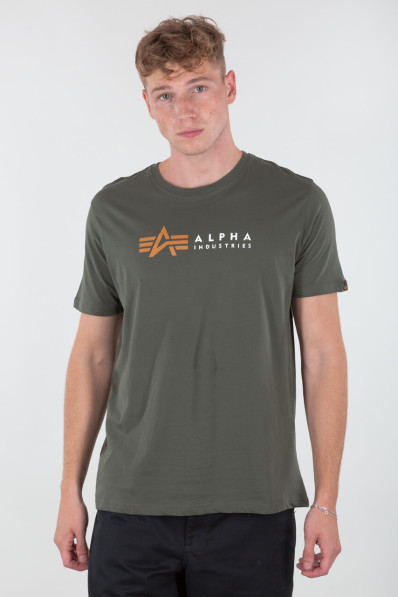 Tričko Alpha Industries Label T Foil Print dark olive