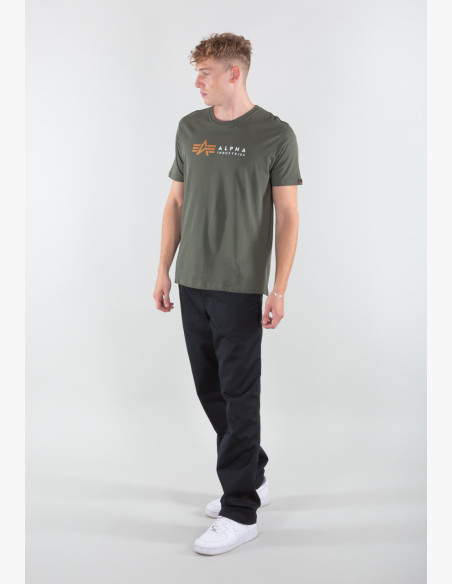 T-shirt Alpha Industries Label T Foil Print dark olive