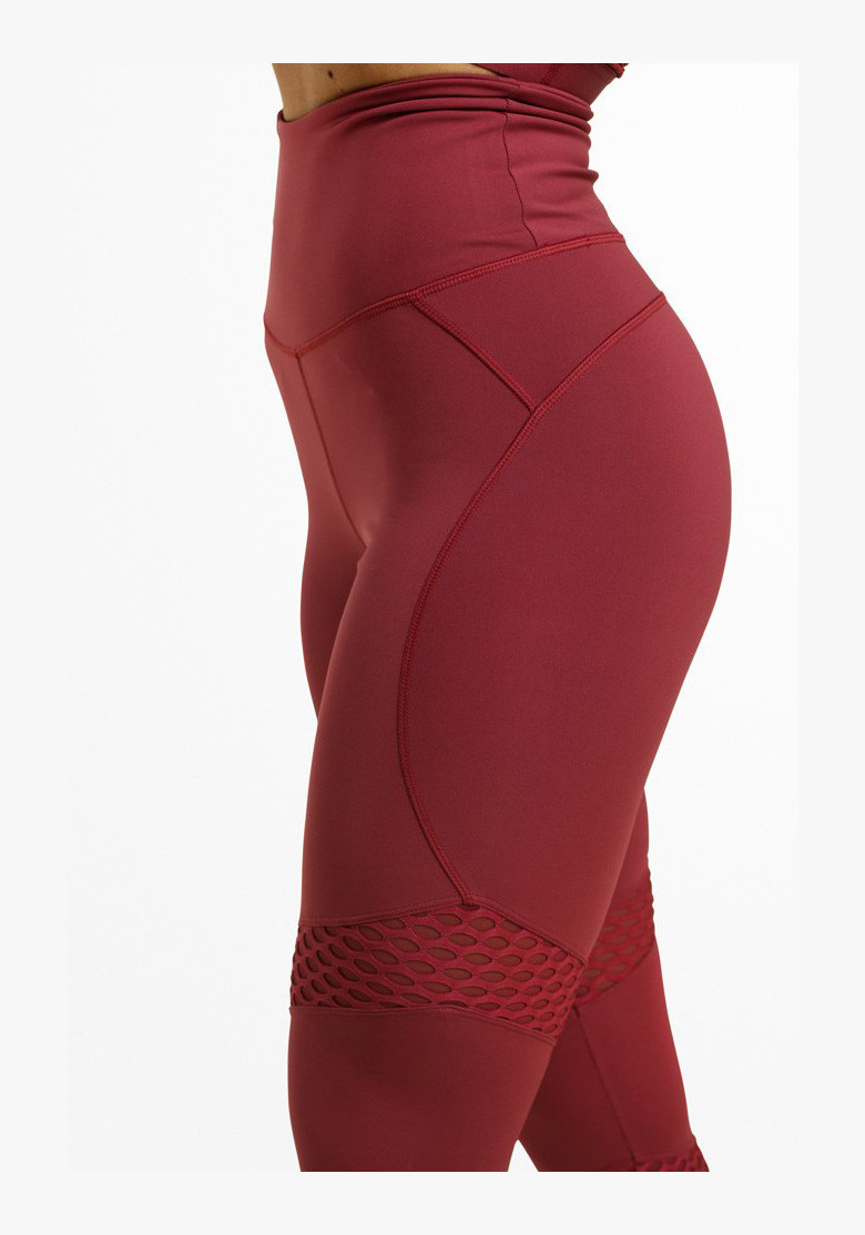 WAVERLY MESH SANGRIA RED Leggings -...