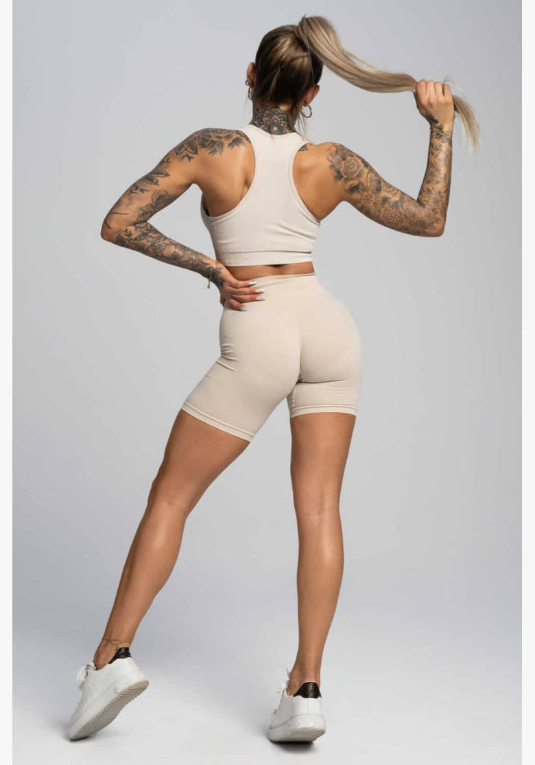 Gym Glamour Bikery Push Up Cream Shorts Gym Glamour Bikery Push Up Cream Shorts