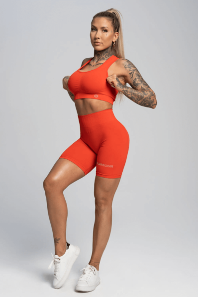 Gym Glamour Bikery Push Up Shorts Coral
